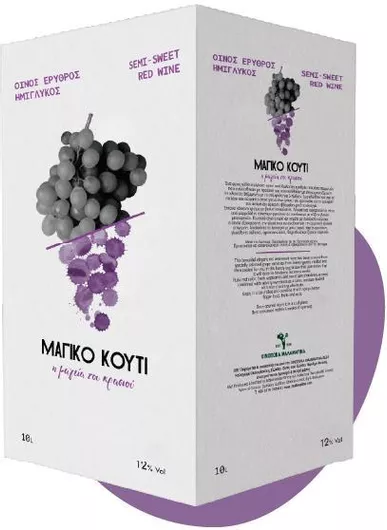 Κρασί Μάντης Μαγικό Κουτί Ημίγλυκο Ερυθρό 10lt 