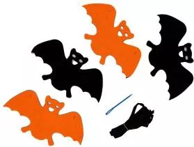 Αποκριάτικο Αξεσουάρ Halloween Γιρλάντα Νυχτερίδας Μαύρο/Πορτοκαλί 