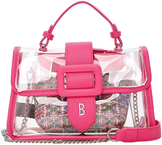 Γυναικεία Τσάντα Χειρός Bag To Bag με Νεσεσέρ Φούξια