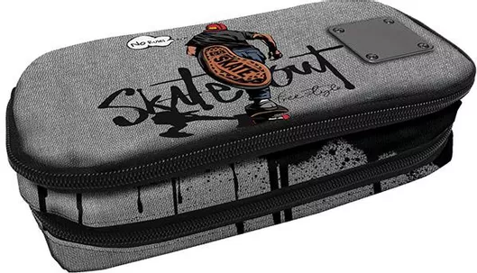 Κασετίνα Graffiti Τετράγωνη Διπλή Skate Xscape Γκρι