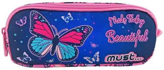 Κασετίνα Must Energ 21x6x9cm 2 Φερμουάρ Make Toda Beautiful Πολύχρωμο