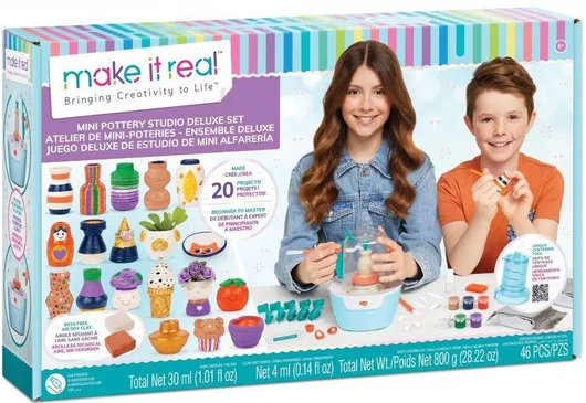 Πηλός Make It Real Mini Pottery Studio Deluxe για 8+ Ετών