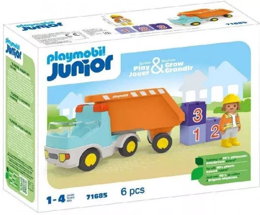 Playmobil Ανατρεπόμενο Φορτηγό με Εργάτη για 12+ Μηνών #71685