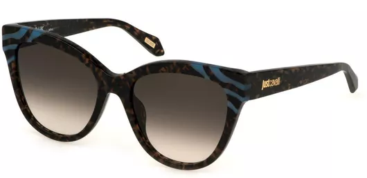 Γυαλιά Ηλίου Just Cavalli Jc 043V 0Am5 55 Γυναικεία με Κοκκάλινο Σκελετό Καφέ/Μπλε