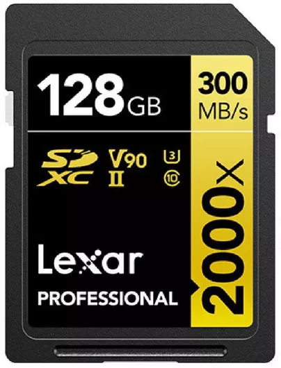 Lexar Professional 2000X SDXC 128GB Class 10 U3 V90 UHS-II