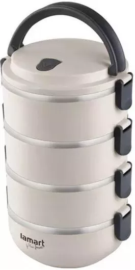 Σετ Δοχεία Φαγητού Lamart Θερμός Inox 2400ml Μπεζ 4τμχ