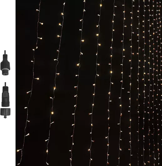 Χριστουγεννιάτικα Λαμπάκια Indosso Κουρτίνα 100 LED 90x80cm Θερμό Λευκό