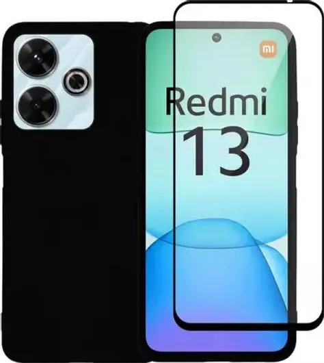 Tempered Glass Full Face Vivid με Θήκη για Redmi 13 4G Μαύρο
