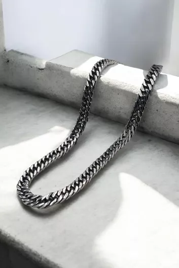 Αλυσίδα Λαιμού από Ατσάλι Cuban 60cm Ασημί