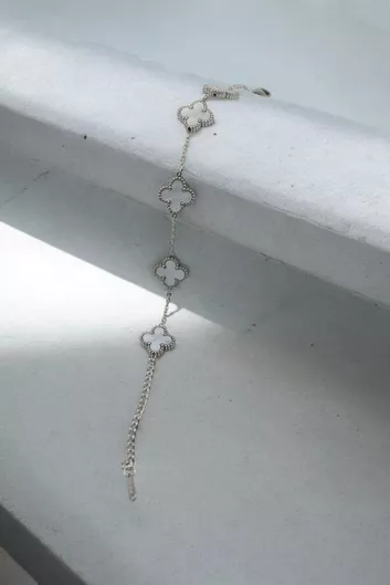 Γυναικείο Βραχιόλι Van Cleef με Σταυρούς από Ατσάλι Ασημί