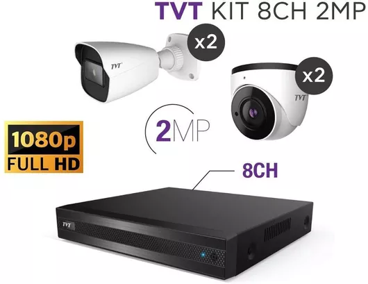 TVT Ολοκληρωμένο Σύστημα CCTV με 4 Κάμερες 1080p