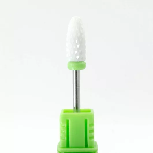 Φρέζα Τροχού Νυχιών Κεραμική με Σχήμα Φλόγας Πράσινη 6x14.5mm