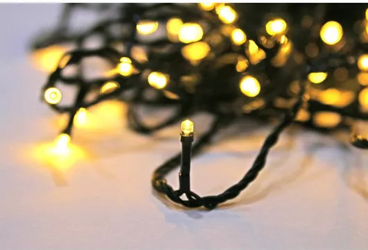 Λαmπάκι 100 LED 5m σε Σειρά mε Πράσινο Καλώδιο & Προγράmmατα Χωρίς Τροφοδοτικό Θερmό Λευκό Adeleq