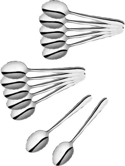 Σετ Κουτάλια Καφέ/Τσαγιού Μεταλλικά Ασημί 5592 12τμχ