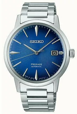 Ανδρικό Ρολόι Seiko Presage Basic Line Αυτόματο με Ασημί Μεταλλικό Μπρασελέ 