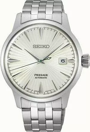 Ανδρικό Ρολόι Seiko Presage Basic Line Αυτόματο με Ασημί Μεταλλικό Μπρασελέ 