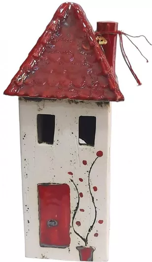 Γούρι 2023 Caramic RZ31-753 Κεραμικό Σπίτι Ρεσώ Κόκκινο Κεραμίδι 18x9cm