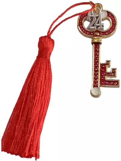 Γούρι 2024 Kalliopi Silver 2023-4100 με Φούντα & Κλειδί 6x2.5cm