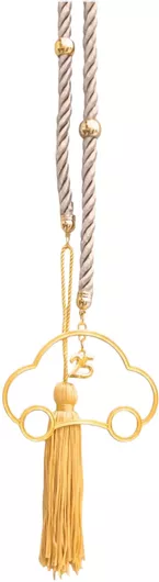 Γούρι 2025 Kalliopi Silver GK1000 Κρεμαστό με Χρυσό Αμάξι σε Γκρι Κορδόνι