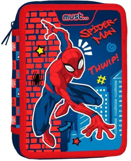 Κασετίνα Must Διπλή Γεμάτη 15x5x21 Spiderman Thwip 508395 Πολύχρωμο