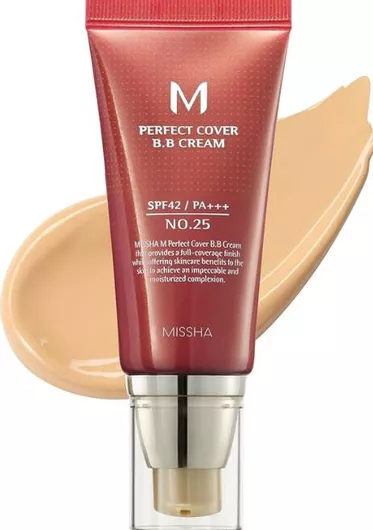 Κρέμα Προσώπου BB Missha M Perfect Cover BB Ημέρας με SPF42 με Υαλουρονικό Οξύ & Ceramides 25 Warm Beige 50ml