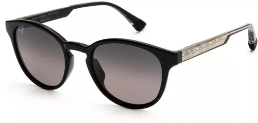Unisex Γυαλιά Ηλίου Maui Jim Hiehie Στρογγυλά με Πάστινο Σκελετό Μαύρο