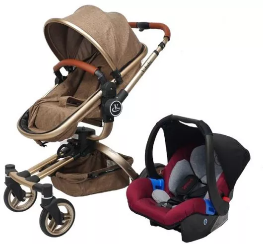 Καροτσάκι Μωρού Vbaby 360° Περιστρεφόμενο από Νεογέννητο Καφέ