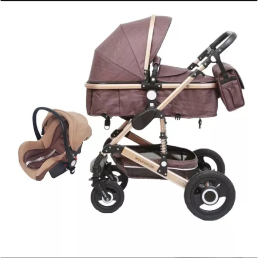 Καρότσι Fiko Wisesonle Ρυθμιζόμενο 3 σε 1 από Νεογέννητο Καφέ