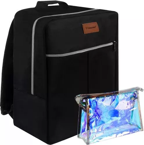 Σακίδιο Πλάτης Trizand Backpack 38x24x18cm & Τσαντάκι Καλλυντικών Αδιάβροχο Ιδανικό για Χειραποσκευή Μαύρο
