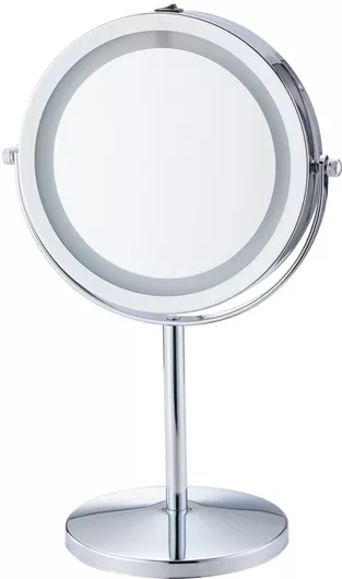 Καθρέπτης Μακιγιάζ Home Use Επιτραπέζιος με LED & Μεγέθυνση 17.5x32.5cm Ασημί
