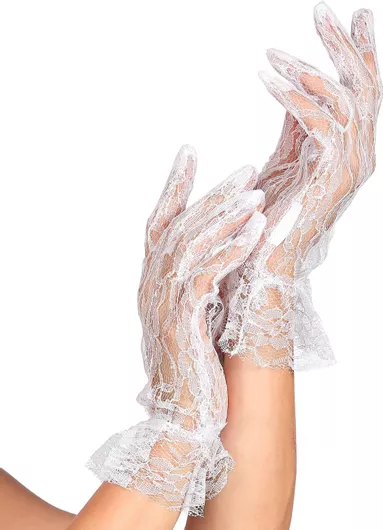 Αποκριάτικα Γάντια Widmann με Δαντέλα 25cm Λευκό