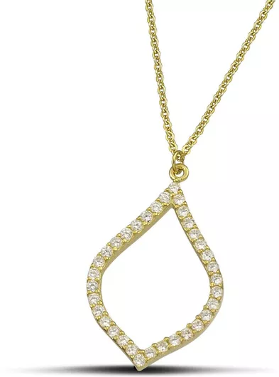 Γυναικείο Κολιέ Themelidis Jewels από Χρυσό 14Κ Δάκρυ με Ζιργκόν