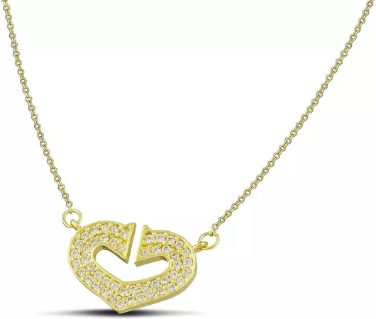 Γυναικείο Κολιέ Themelidis Jewels από Χρυσό 14Κ Καρδιά με Ζιργκόν