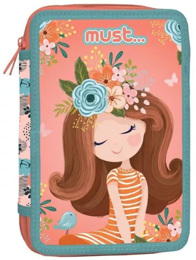 Κασετίνα Must Κασετίνα Τριπλή Γεμάτη 12x6x19.5cm Girl Flower 585745 Πολύχρωμο