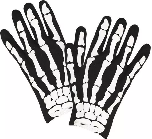 Παιδικά Αποκριάτικα Γάντια Widmann Σκελετός Μαύρο