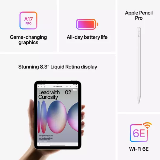 Apple iPad Mini 2024 8.3" με WiFi 8GB / 256GB Μοβ