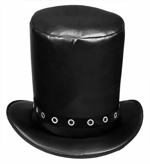 Αποκριάτικο Καπέλο Widmann Δερμάτινο Ψηλό Μαύρο