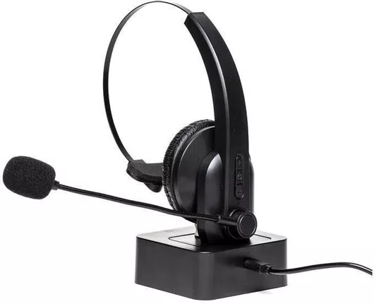 Ασύρματο Ακουστικό με χειλόφωνο Bluetooth Βάση Φόρτισης με Σύνδεση USB Headset Mono Μαύρο
