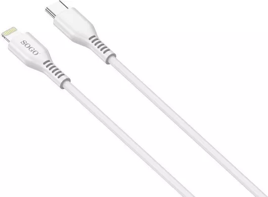 Καλώδιο Lightning Sogo CAR-SS-18190 σε USB Type C 1m Λευκό