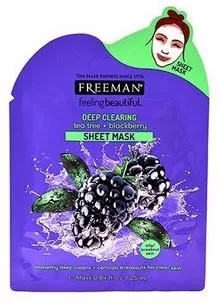 Μάσκα Προσώπου Freeman Feeling Beautiful Deep Clearing Tea Tree & Blackberry Sheet Mask 25ml