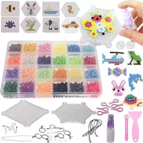 Σετ Χάντρες Νερού Πλαστικές για Κατασκευές με 2.800 Xάντρες σε 24 Xρώματα 19x13x2cm