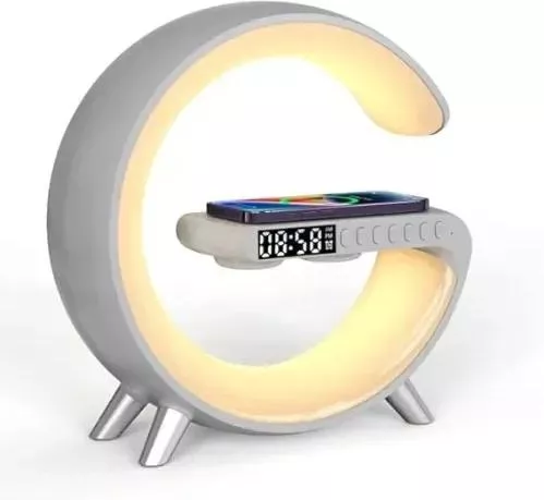 Ηχείο Bluetooth T5837 Ασύρματος Φορτιστής & Φωτιστικό LED RGB Γκρι