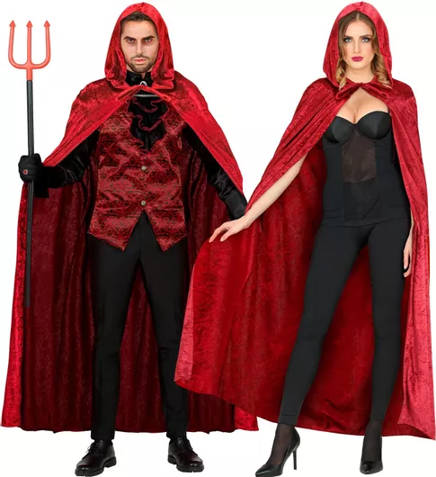 Αποκριάτικη Κάπα Widmann Βελούδινη με Κουκούλα Κόκκινο