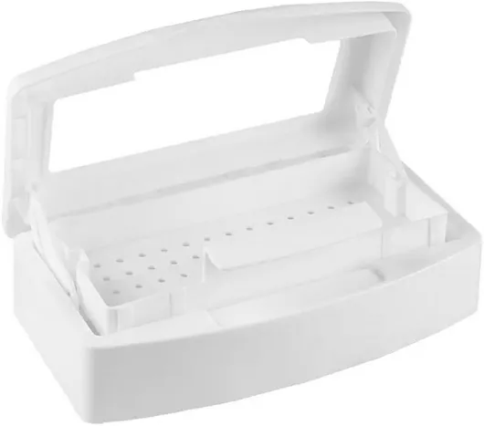 Θήκη Αποστείρωσης Εργαλείων Πλαστική Μανικιούρ 22.5x12x7cm Λευκή