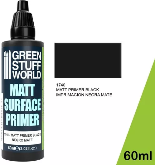 Χρώμα Μοντελισμού Green Stuff World 1743 Black Matt Surface Primer 60ml Μαύρο
