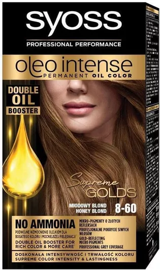 Syoss Oleo Intense Βαφή Μαλλιών Χωρίς Αμμωνία 8-60 Honey Blond 50ml