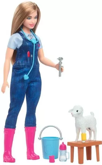 Κούκλα Barbie Mattel Κτηνίατρος Σετ με Αξεσουάρ