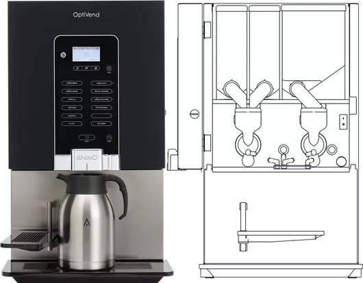 Μηχανή Animo Optivend 32 TS NG Στιγμιαίων Ροφημάτων Αυτόματη Μαύρο