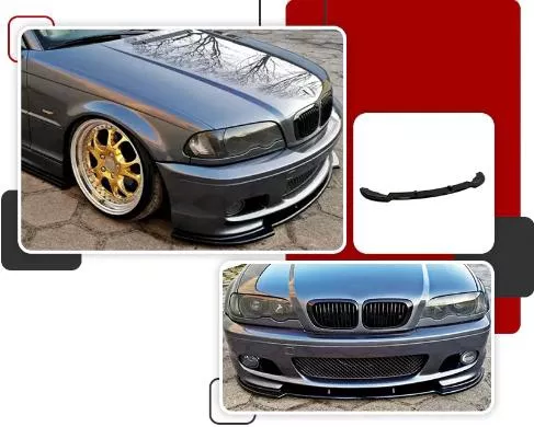 Lip Spoiler Αυτοκινήτου για BMW E46 m pack 99-05 Πλαστικό Γυαλιστερό Μαύρο