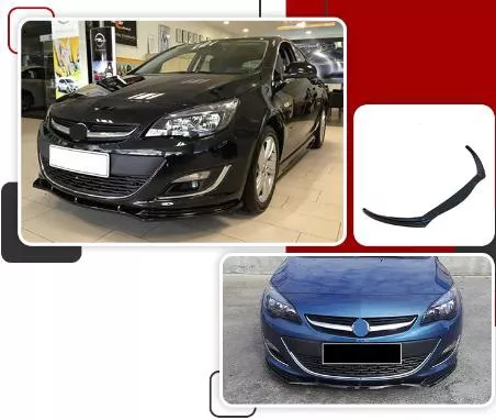Lip Spoiler Αυτοκινήτου για Opel Astra J Πλαστικό Γυαλιστερό Μαύρο